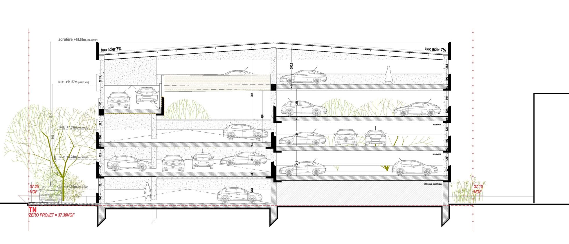 Parking parc Union perspectives et plan Ville Renouvelée Tourcoing