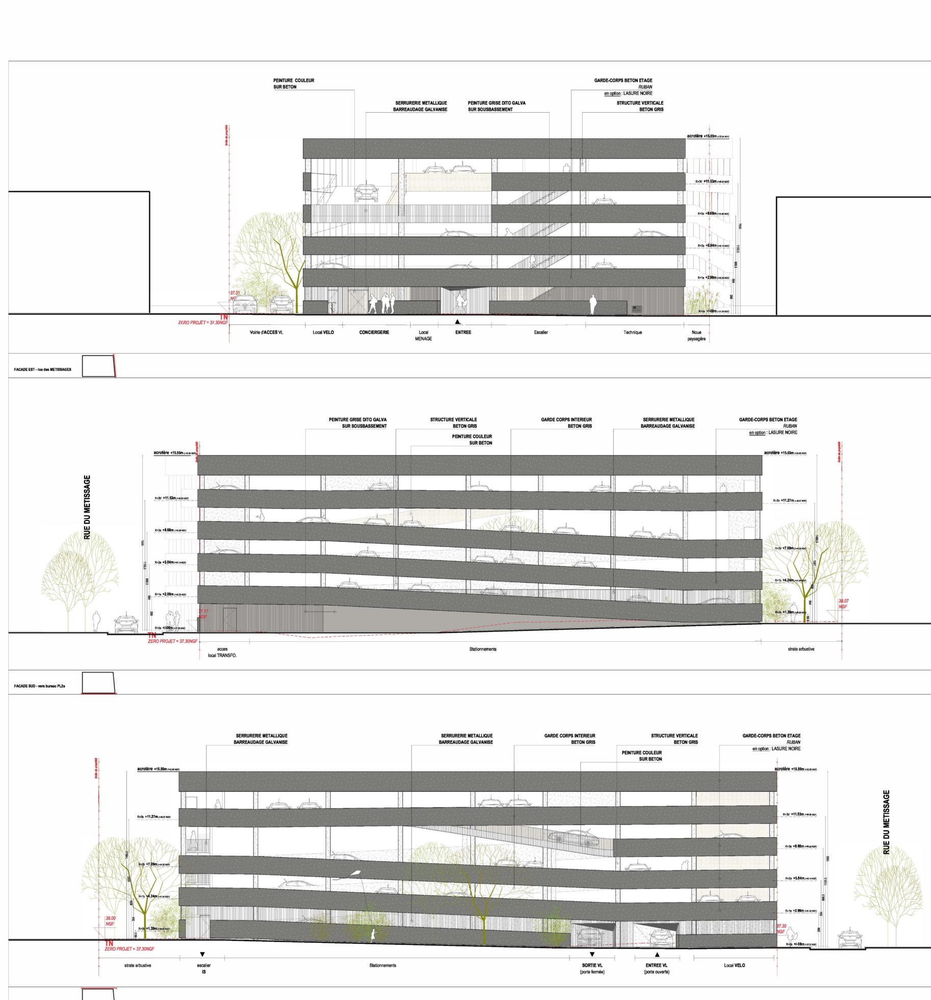 Parking parc Union perspectives et plan Ville Renouvelée Tourcoing